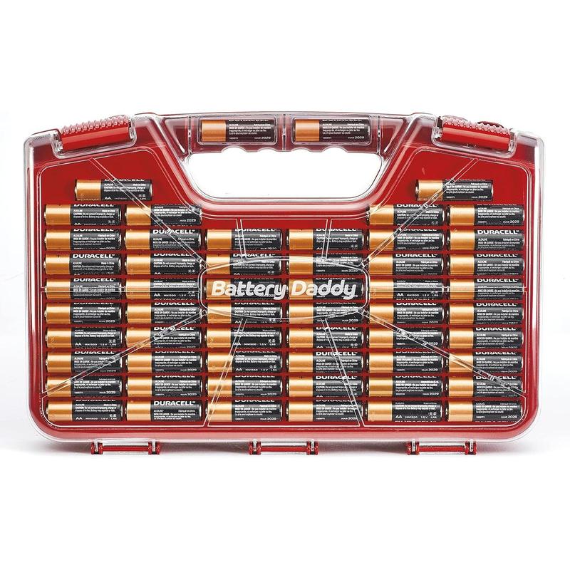 Battery Daddy-Battery Box with Tester, Can and Protect up 180 Batteries, Transparent Lock Cover, as Seen on TV Phone Smartphone