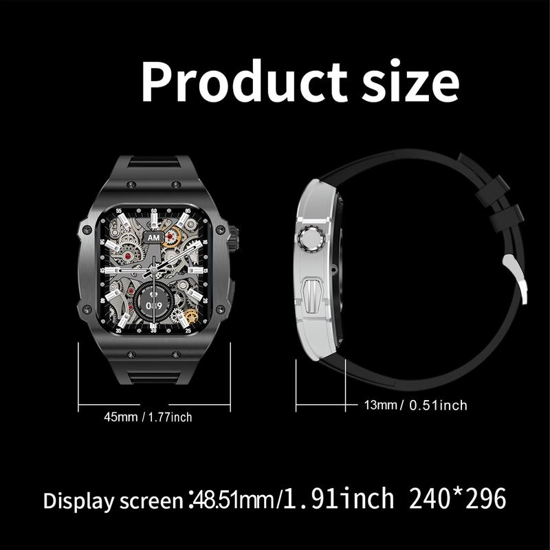 Smart Watch For Men: Answer Make Calls 1.91'' HD Fitness Tracker With Outdoor Step Counter Watches Pedometer Alarm Smartwatch Compatible With IPhone & Android Phones Simple, Fashionable, Classic, thermal  gloves Thermal Touchscreen