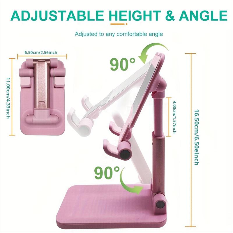 Foldable Desktop Phone Holder, Foldable Mobile Phone Tablet Stand, Angle & Height Adjustable Tablet Rack For Home Office, Portable Phone Mount