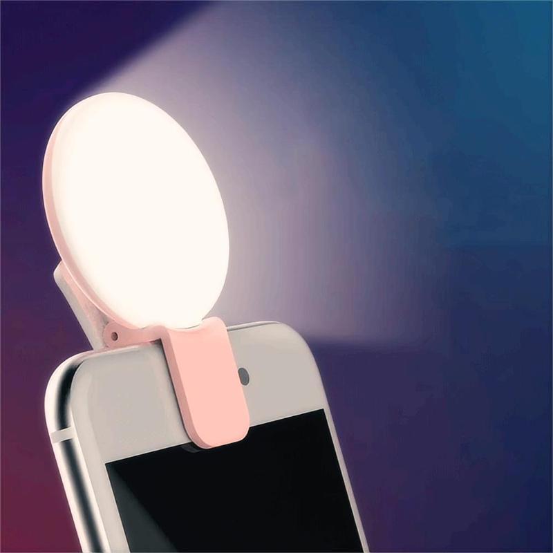 Phone Fill Light, Rechargeable Clip-on Design Cellphone Selfie Light, Multi-purpose Portable Mini Mobile Phone & Camera Auxiliary Light for Live Streaming Shooting