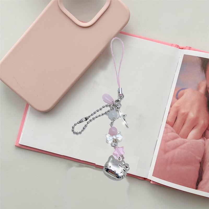 Bowknot & Heart Design Phone Chain, Creative Design Decorative Hanging Pendent, Portable Cell Phone Strap for Women & Girls, Phone Accessories, Phone Charms