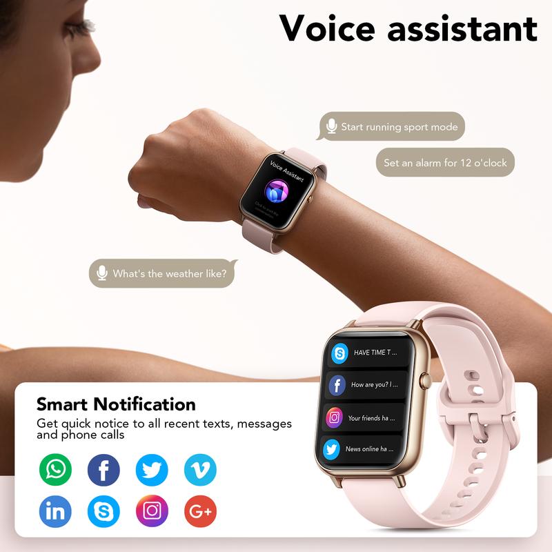 Elegant Smartwatch for Women - Bluetooth Calls, 2.02” HD Display, 30M Waterproof, Fitness Tracker with Heart Rate, Sleep, SpO2 & Step Monitoring