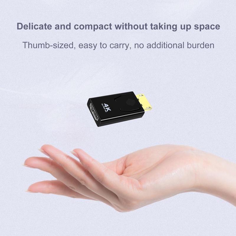 Portable DP To HDMI Adapter, Display Port Male To HDMI Female Converter, Laptop Connection To TV Adapter, Audio & Video Accessories