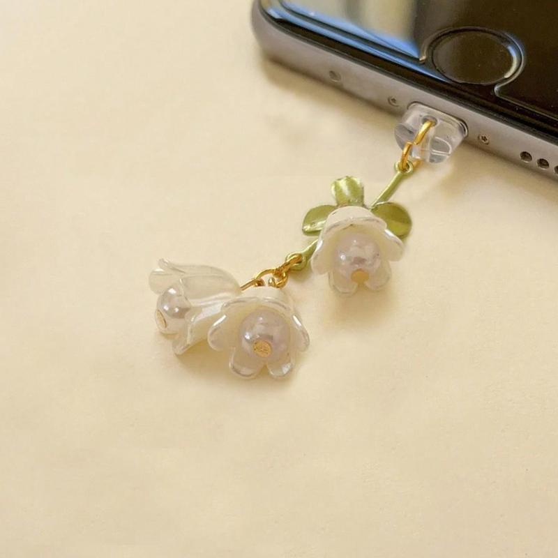 Flower Design Phone Charging Port Dust Plug, Anti-dust Plug For iPhone Type C Port, Mobile Phone Parts