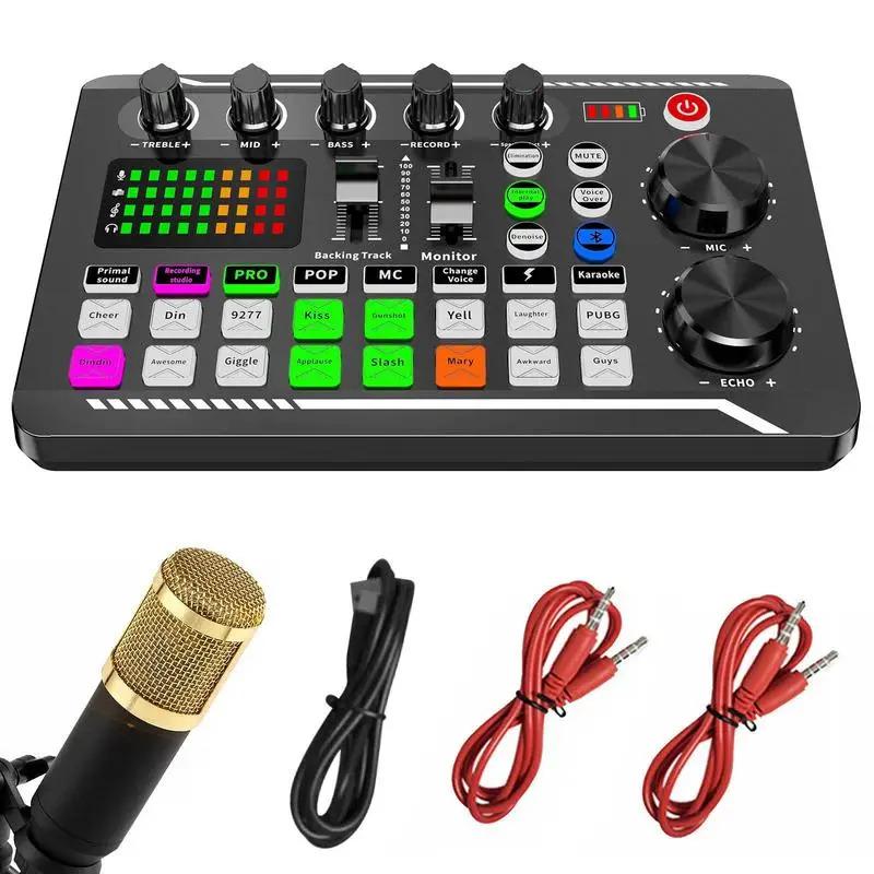 F998 Sound Card Studio Mixer Singing Audio Mixer Kit For YouTube Recording Live Broadcast Phone Computer Podcast