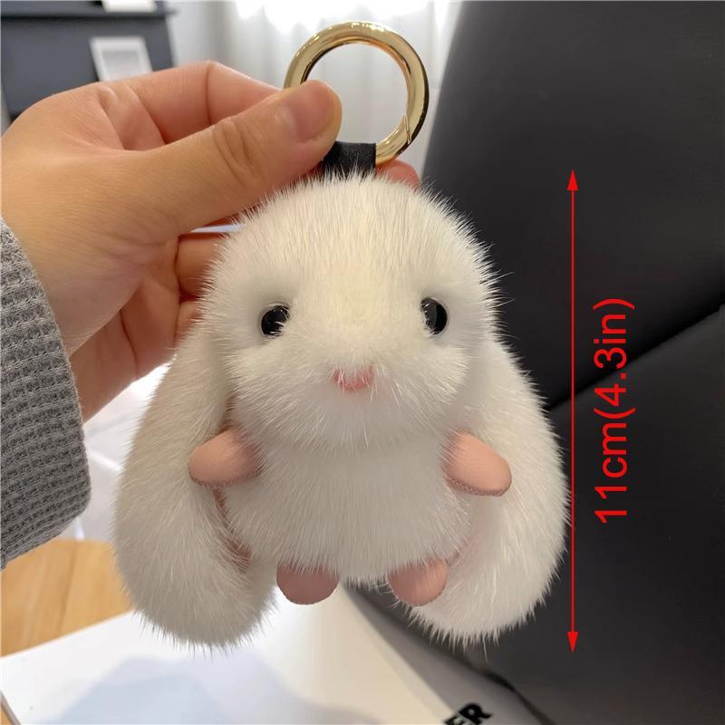 Cute Rabbit Design Phone Charms, Fashionable Plush Keychain Decoration, Phone Decorative Ornaments for Women & Girls, Mobile Phone Decoration Accessories