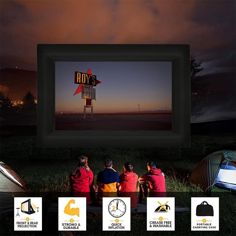 20 Feet Outdoor Projector Screen - Supports Front and Rear Projection - Includes Air Blower, Tie-Downs and Storage Bag - Portable- Inflatable Projector Screen