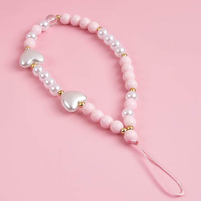 Cute Heart Shaped Phone Chain, Fashionable Phone Lanyard, Phone Strap for Women & Girls, Mobile Phone Decoration Accessories