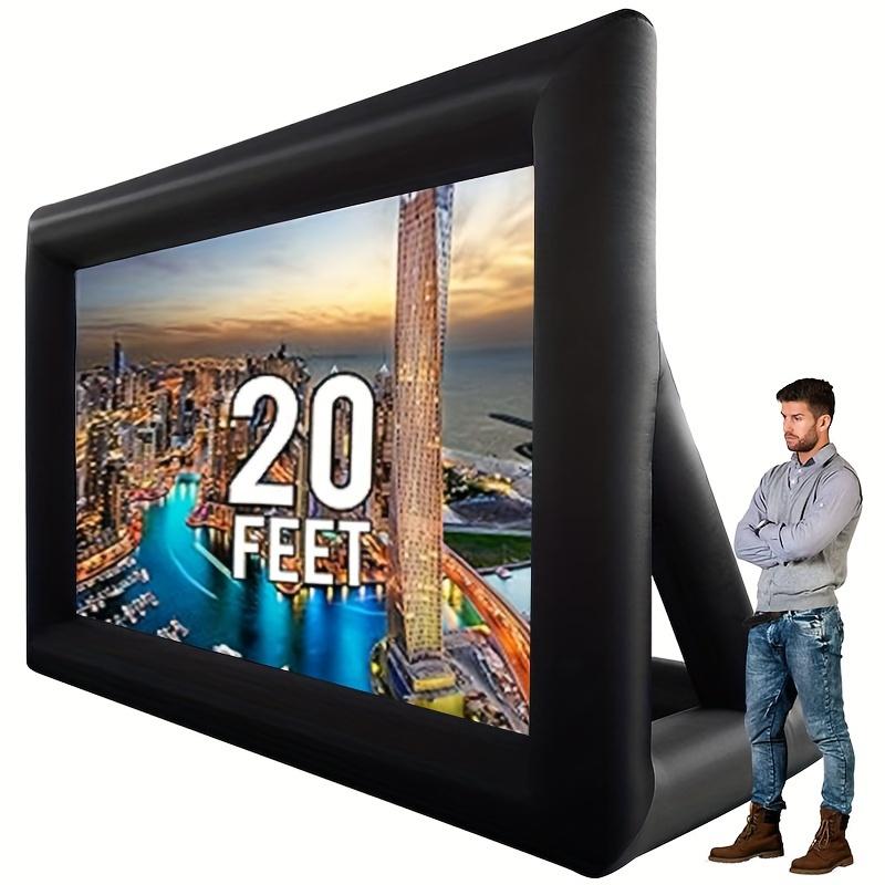 20 Feet Outdoor Projector Screen - Supports Front and Rear Projection - Includes Air Blower, Tie-Downs and Storage Bag - Portable- Inflatable Projector Screen