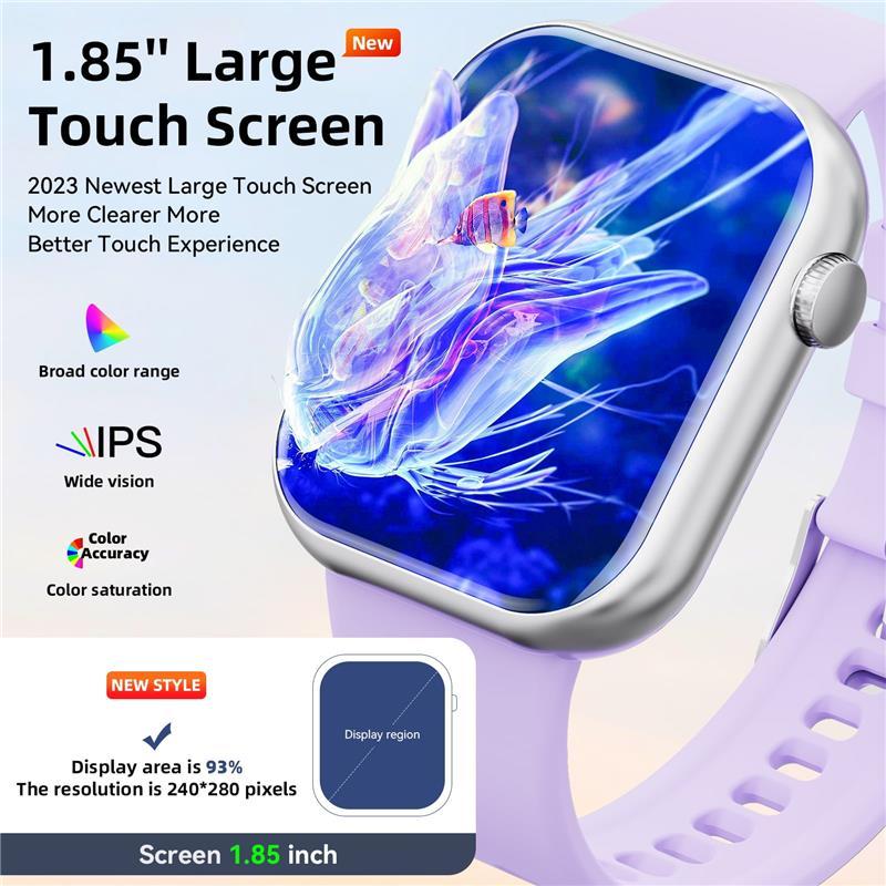 Wireless Smart Watch for Women Android iPhone with Fitness Tracker IP67 Waterproof, Purple