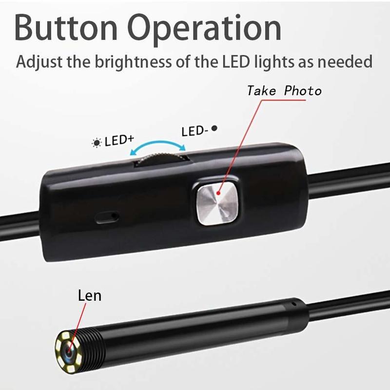 3 In 1 Type-C Micro USB Inspection Camera for Music Festival, 1 Count Waterproof Len with 6 LED Light, Waterproof USB Endoscope for Car Inspection