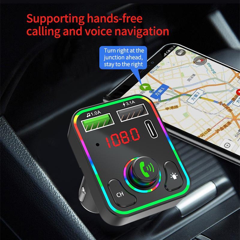 Lossless MP3 Player With 7 Colors LED Backlit, Car Bluetooth-compatible 5.0 Receiver, Multifunctional Charger With Automatic Power-off Memory Function For Car