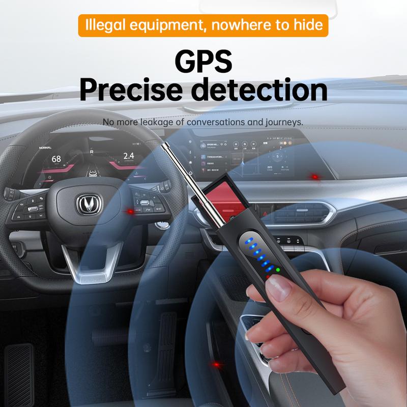 Hidden Camera Detectors,Car GPS Tracker detector,RF Signal Detector, Listening Device Detector,6 Levels Sensitivity,4 Detection Modes,30H Working Time