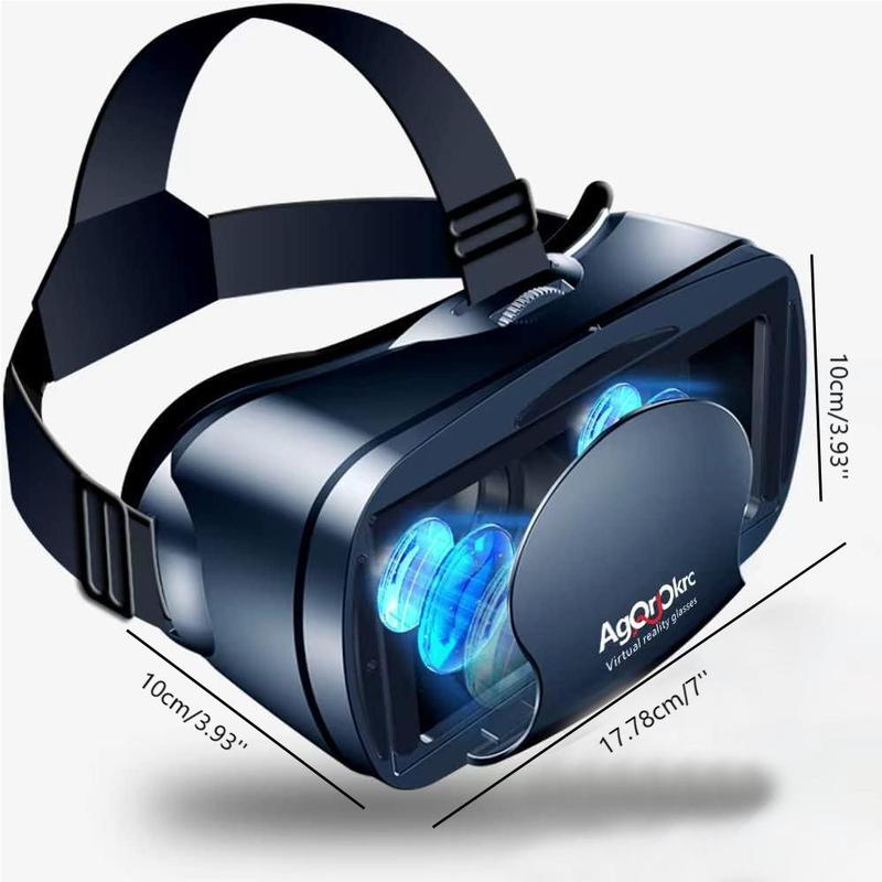 VR Headset for Mother's Day Gift, 1 Count Adjustable 3D VR Glasses Virtual Reality Headset, HD Blu-ray Eye Protection Support 5~7 Inches Suitable for Mobile Phones Android