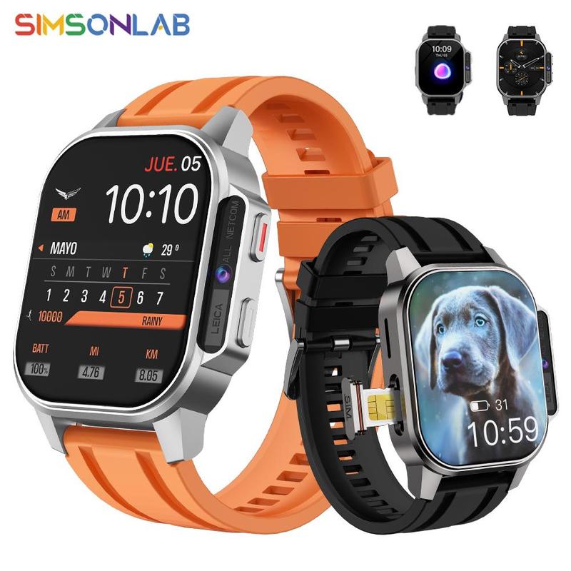 SIMSONLAB 2.13 Inch AMOLED Screen Smart Watch, Fashionable Digital Watch with Front HD Camera, Long Standby Activity Tracker for Men & Women