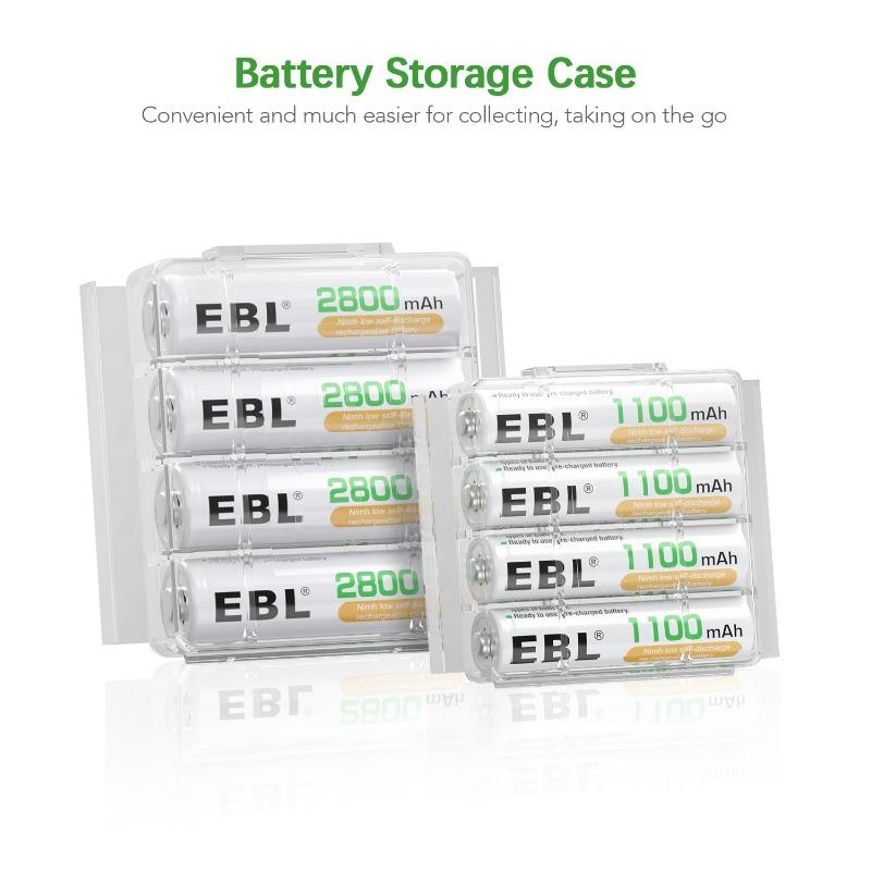 EBL AA and AAA Rechargeable Batteries with 8-Bay Individual Battery Charger Rechargeable Accessories Christmas 2024 Ornaments Charging