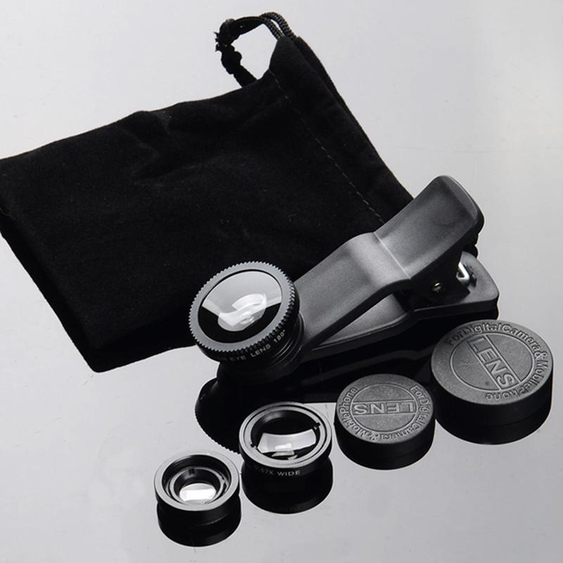 180 Degree Fisheye Wide Angle Macro Camera Magnifying Glass (1 Set), Universal Mobile Phone Lens Clip, Mobile Phone Accessories