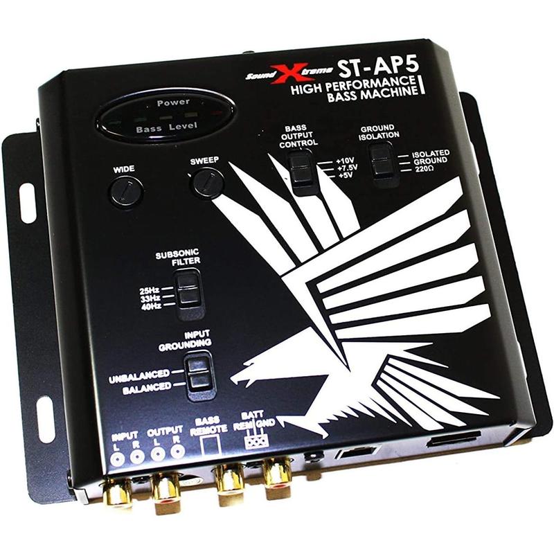 Soundxtreme ST-AP5 Digital Bass Control Machine Bass Maximizer and Bass Restoration Processor with Epicenter Reconstruction Bass Knob Dash Mount Remote Control -2nd Gen