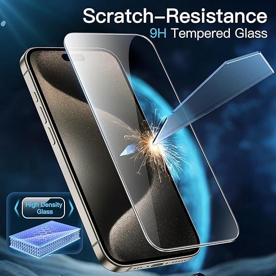 Entronix Clear Tempered Glass Screen Protector For iPhone 16 15 14 13 12 11 X XS XR 7 8, Plus, Pro Max, Easy Installation Smartphone Accessories