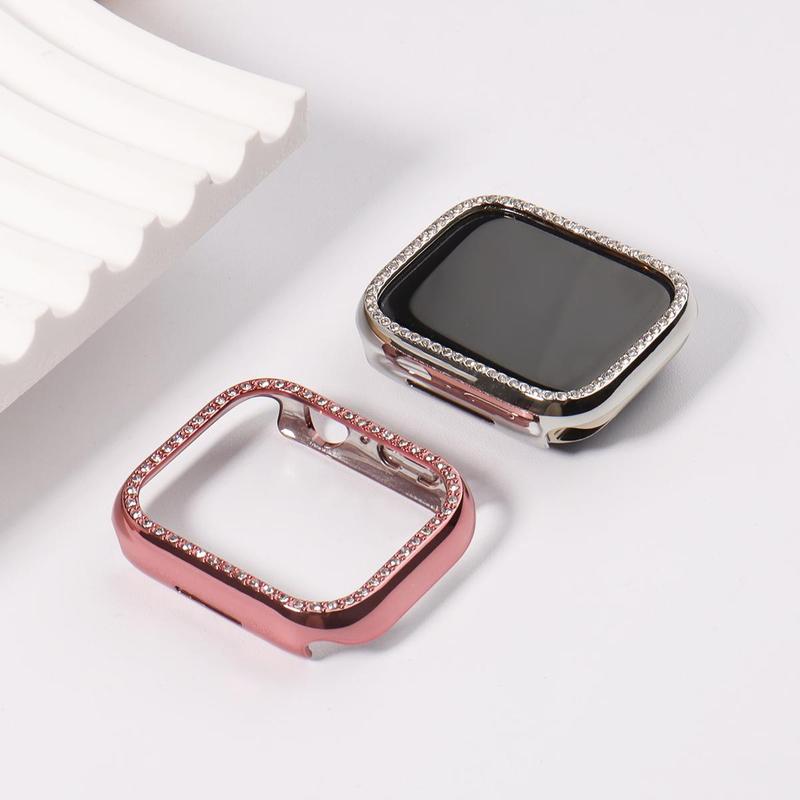 Artificial Rhinestone Decor Watch Case, 1 Count Watch Cover Compatible With Apple Watch, Smart Watch Protective Accessories, Wearable Accessories, Summer Gift