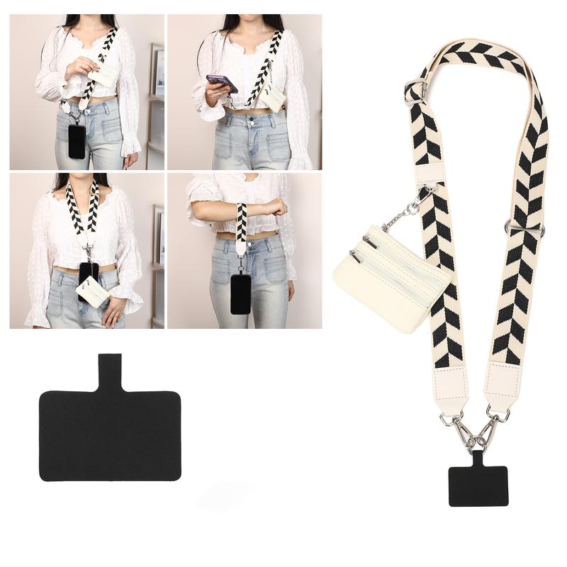 Clip and Go Strap For Phone With Wallet Crossbody, Phone Strap With Wallet, Phone Strap Crossbody With Zipper Pouch Wallet, Phone Wallet, And Cell Phone Holder Badge Accessories Smartphone