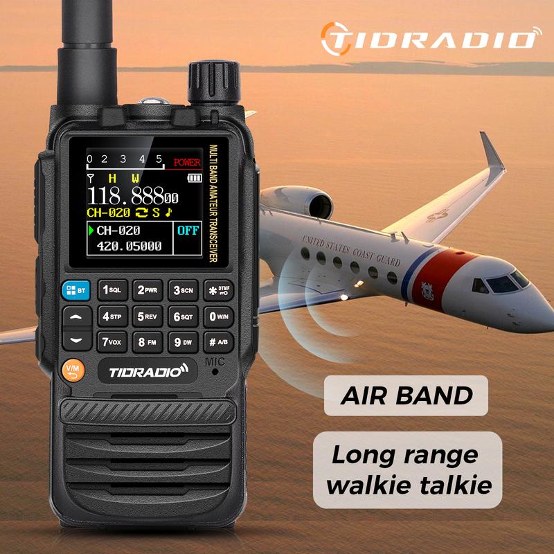 TIDRADIO TD-H3 GMRS&HAM Radio Handheld Long Range Walkie Talkie,Wireless Programming Multi-Band Receiving Two-Way Radio,USB-C Programming & Charging,2500mAh Battery,AM FM Reception,NOAA VOX SCAN