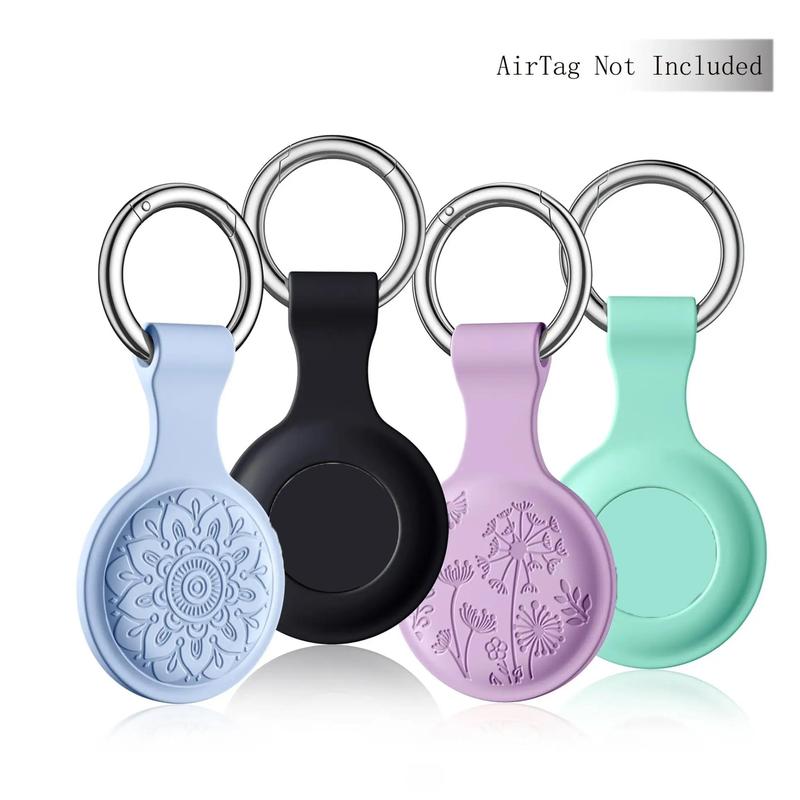 Trendy Carved Tracker, Anti Scratch Silicone Tracker with Anti-lost Key Ring, Portable Anti-lost Device for Keys Kids' Backpacks, Dog Collars