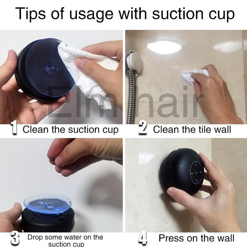 shower loud led Speaker, Waterproof Suction Cup-phone holder&wholesale Bluetooth-compatible-RGB Light for Beach,  & Outdoor , Bathroom, Christmas gift