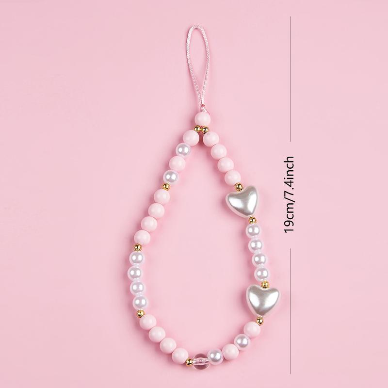 Cute Heart Shaped Phone Chain, Fashionable Phone Lanyard, Phone Strap for Women & Girls, Mobile Phone Decoration Accessories