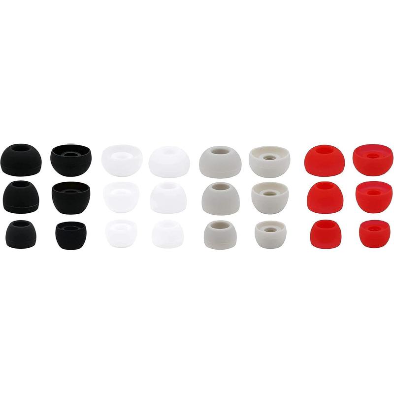 12 Pairs  Replacement Earbud Ear Buds Tips Compatible with Skullcandy Sesh Evo and Other 3.8mm to 5.5mm Nozzle Earbuds Earphones, S M L Black