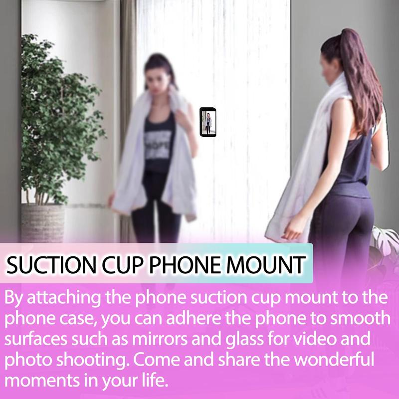 2PCS Silicone Suction Phone Case Mount Non Slip Suction Cup Phone Mount Hands-Free Phone Accessories Holder for Selfies and Videos Silicon Adhesive Phone Stand Sticky for Cell Phone