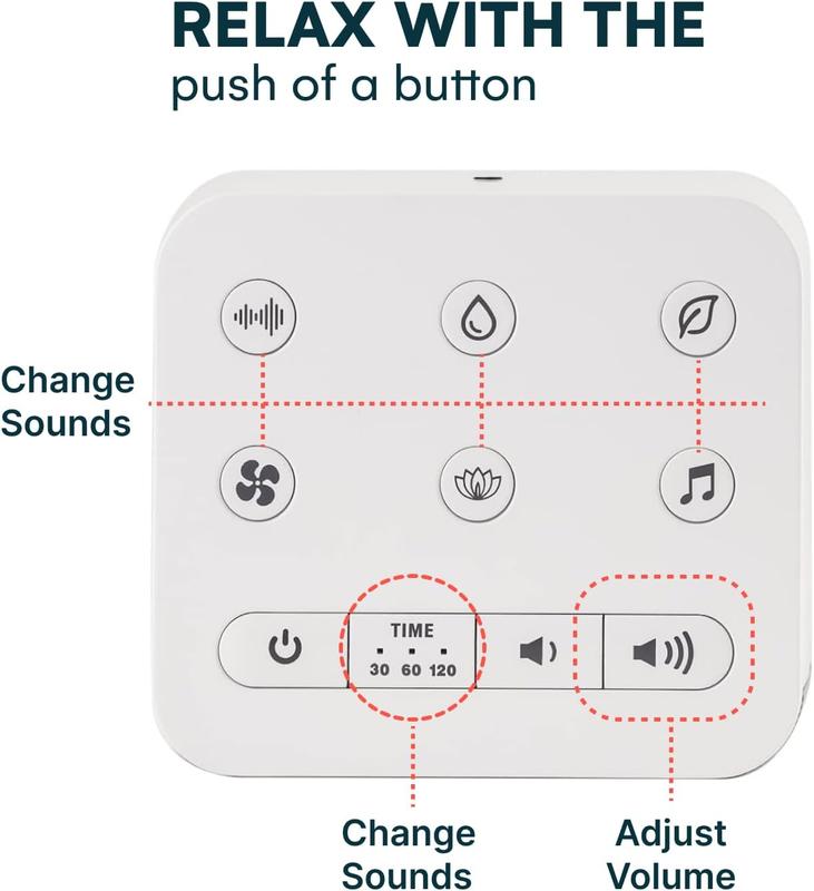 30 Sound White Noise Machine - Rain Sound Machine for Sleeping Adults,  - Rain Noise Machine for Sleeping Adults - Sleep Machine - Brown, Rain, Ocean, Pink Noise Machine