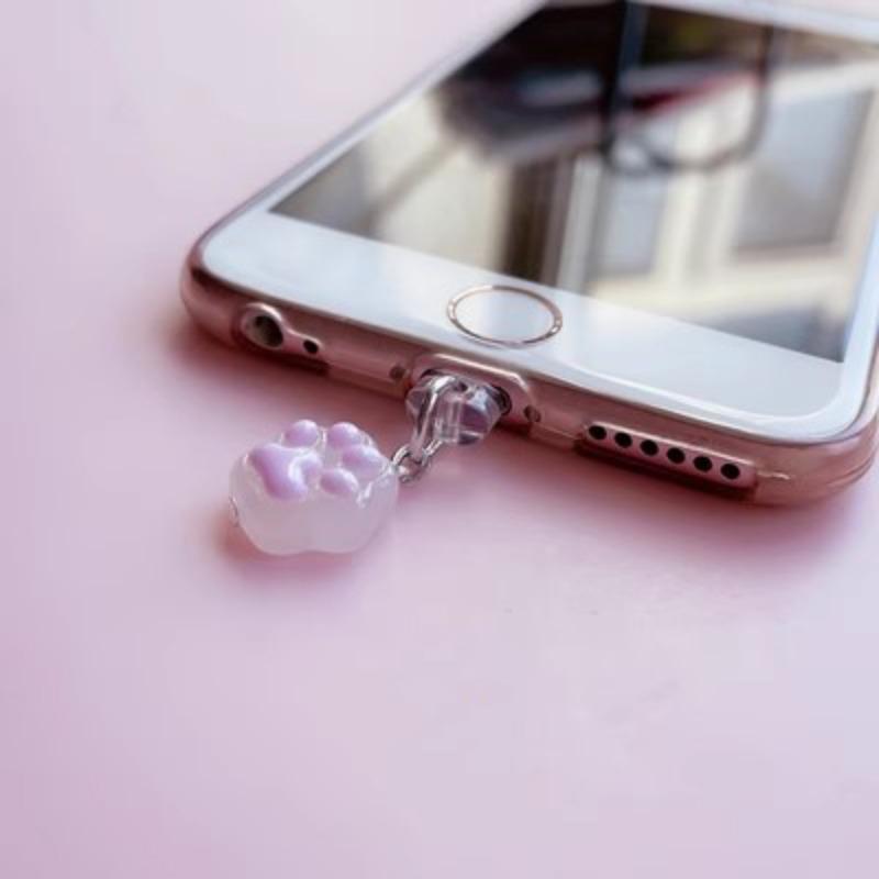 Cute Paw Design Mobile Phone Dust Plug, Multi-color Smartphone Dust Plug, Phone Accessories