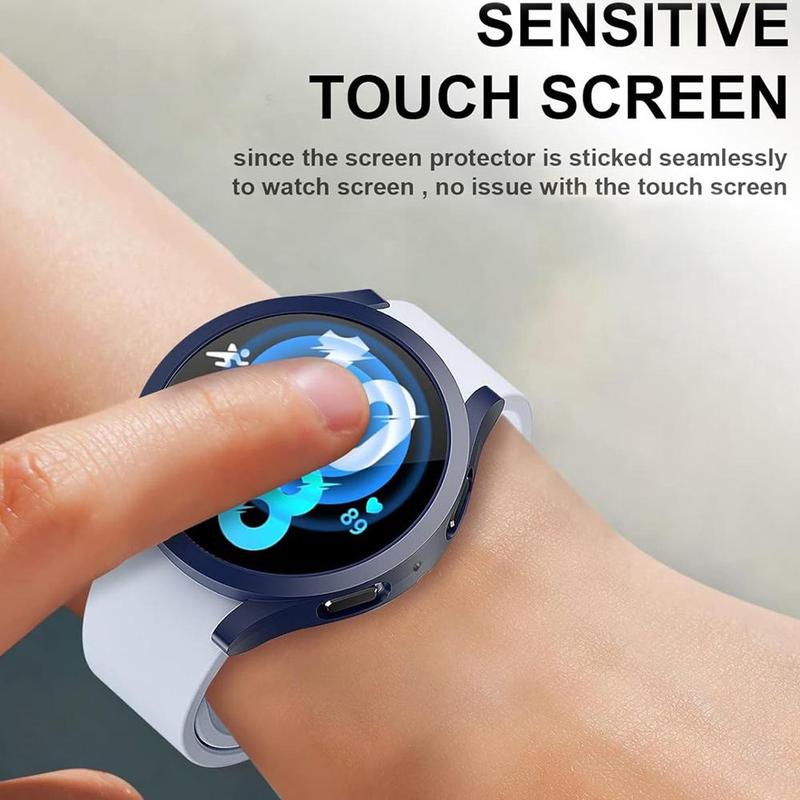 Smart Watch Case & Screen Protector, Including 4 Counts Anti-fall PC Smart Watch Case & 4 Counts Screen Protector, Compatible with Samsung Galaxy Watch Case 40mm 44mm Compatible with Samsung Galaxy Watch 4 5 6