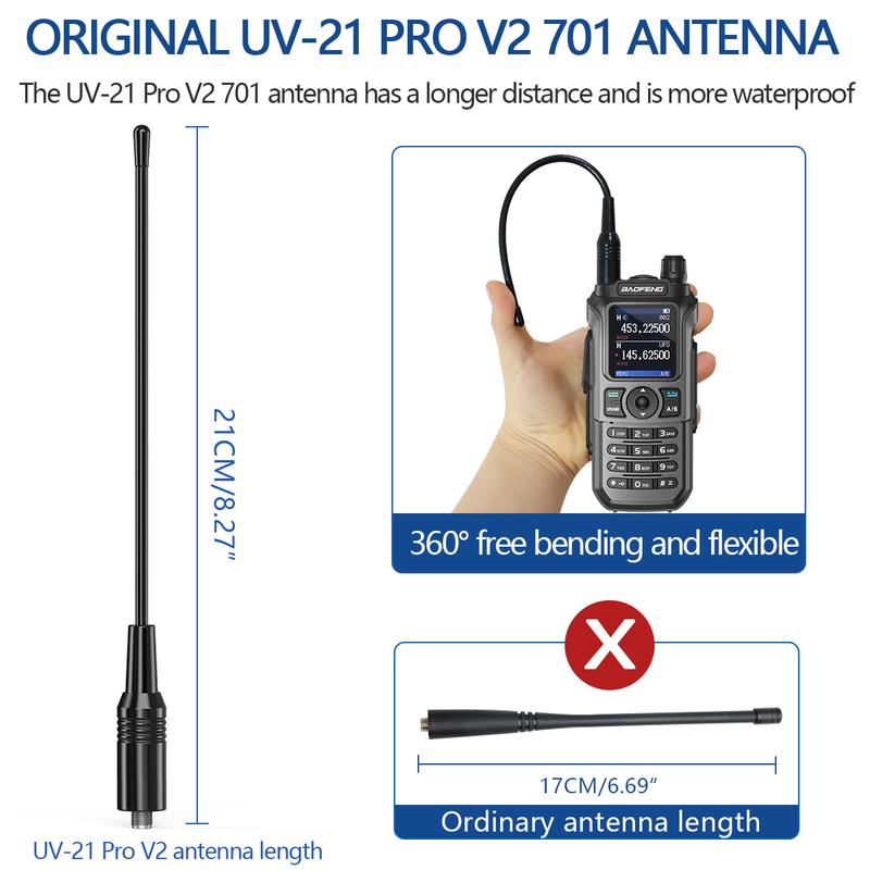 BAOFENG UV-21 PRO V2 Ham Radio Long Range Walkie Talkie Rechargeable Tri Band UHF VHF Handheld Rapid Two Way Radio for Survival Gear Hotel Restaurant 4Pack