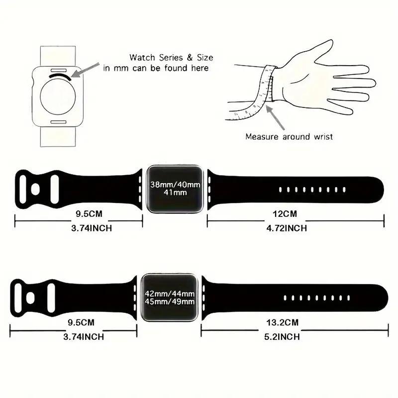 Fashion Floral Pattern Watch Band (Band Only), Silicone Replacement Watch Band Compatible with iWatch Series 38mm 40mm 41mm 42mm 44mm 45mm 49mm, Wearable Watch Band for Women & Men