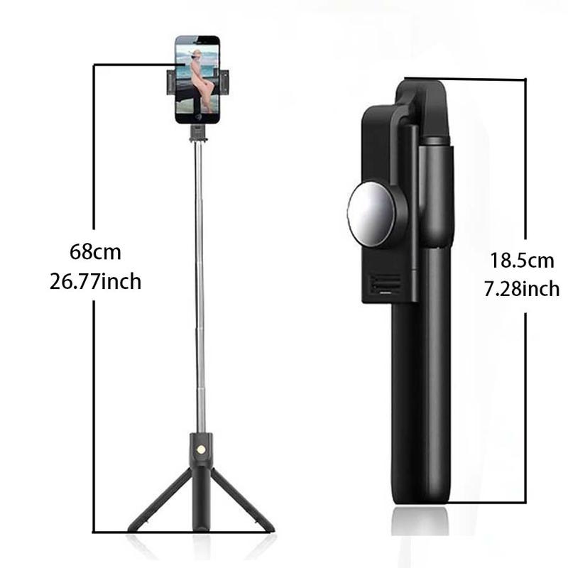 Adjustable Selfie Stick Tripod with Extendable Rod for iPhone, Portable Phone Stand Tripod for Live Streaming, Universal Adjustable Bluetooth-compatible Phone Holder for Mobile Phone, Smartphone Accessories