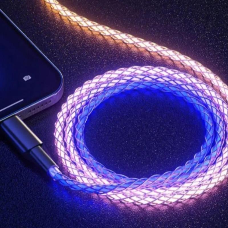 3 In 1 Luminous Charging Cable, Portable USB Charging Cable, Multifunctional Charging Cable For iPhone Android