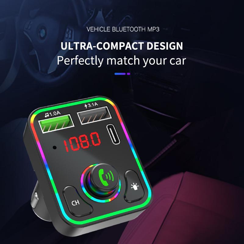 Lossless MP3 Player With 7 Colors LED Backlit, Car Bluetooth-compatible 5.0 Receiver, Multifunctional Charger With Automatic Power-off Memory Function For Car