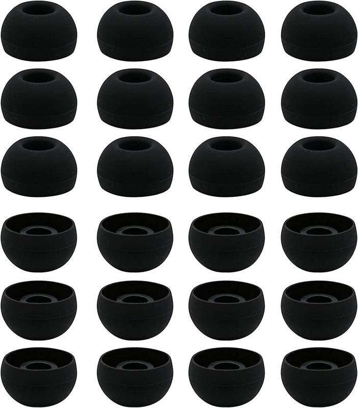 12 Pairs  Replacement Earbud Ear Buds Tips Compatible with Skullcandy Sesh Evo and Other 3.8mm to 5.5mm Nozzle Earbuds Earphones, S M L Black