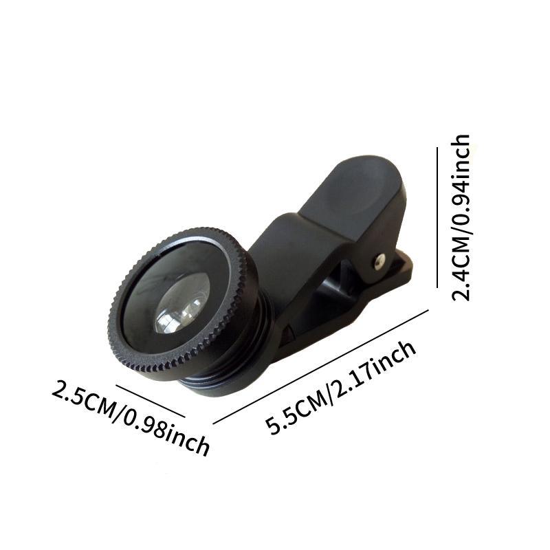 180 Degree Fisheye Wide Angle Macro Camera Magnifying Glass (1 Set), Universal Mobile Phone Lens Clip, Mobile Phone Accessories