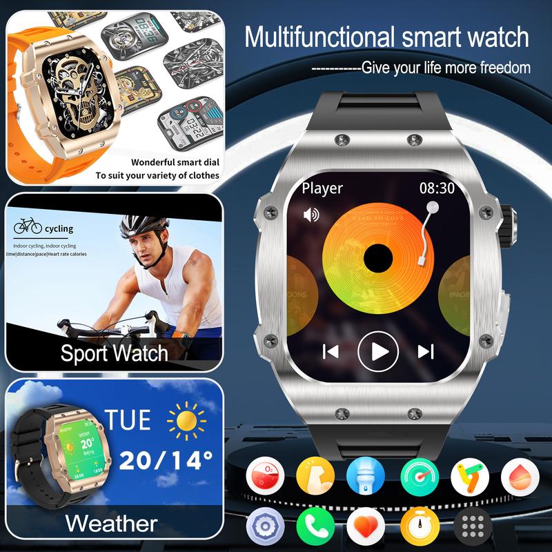 Smart Watch For Men: Answer Make Calls 1.91'' HD Fitness Tracker With Outdoor Step Counter Watches Pedometer Alarm Smartwatch Compatible With IPhone & Android Phones Simple, Fashionable, Classic, thermal  gloves Thermal Touchscreen