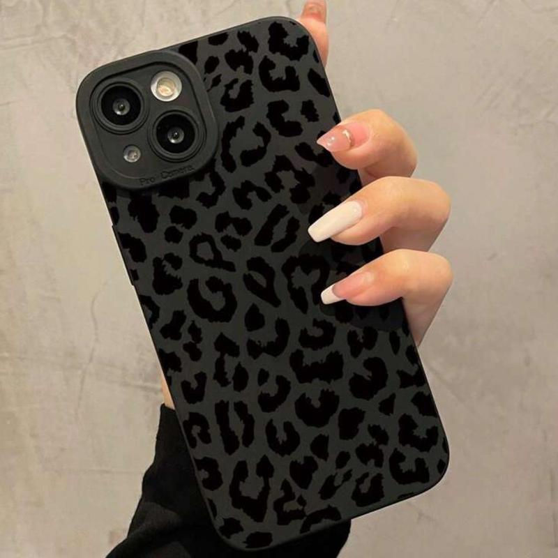 Leopard Pattern Phone Case, Full Covered Camera Protect Anti-fall Mobile Phone Protective Case, Shockproof Phone Cover for iPhone XR XS Max 11 12 13 14 15 Pro Max, Fall Gift