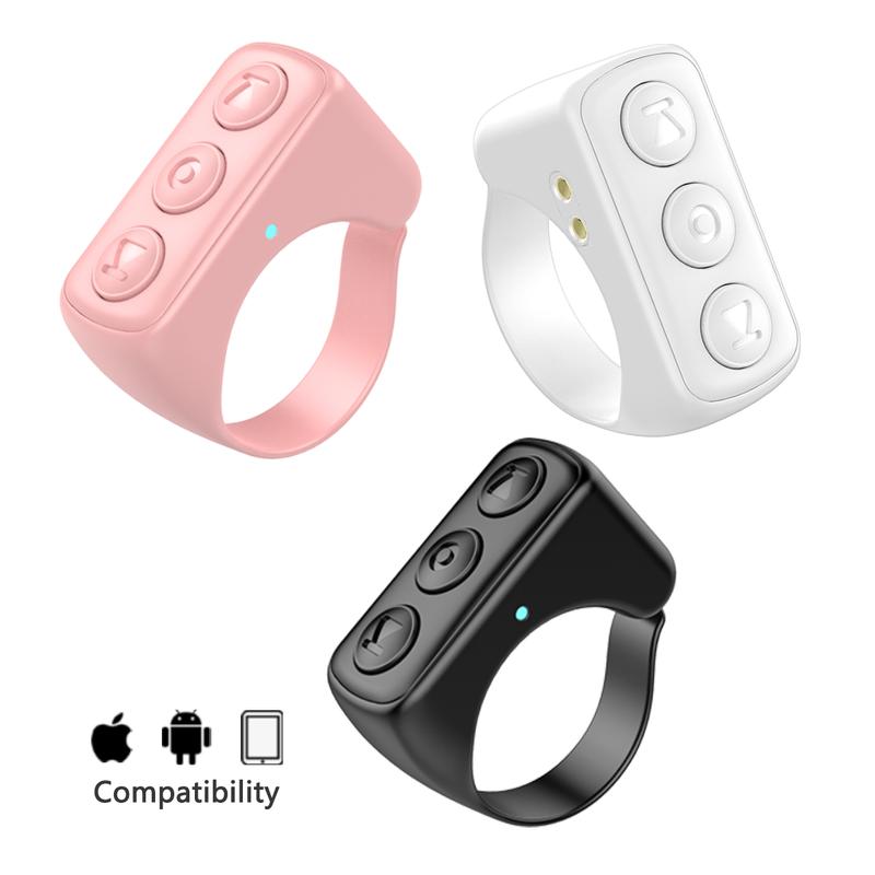 Xring Scrolling Ring Bluetooth Remote Control Ring with Phone holder,Bluetooth Phone Remote for Camera Selfie, Video Record, Music Control, Smart Ring for iPhone, iPad, Android, Pink  Smartphone Accessories Bluetooth Remote tiktok  remote Cellphone