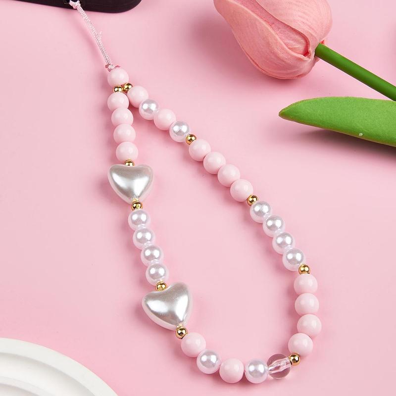 Cute Heart Shaped Phone Chain, Fashionable Phone Lanyard, Phone Strap for Women & Girls, Mobile Phone Decoration Accessories