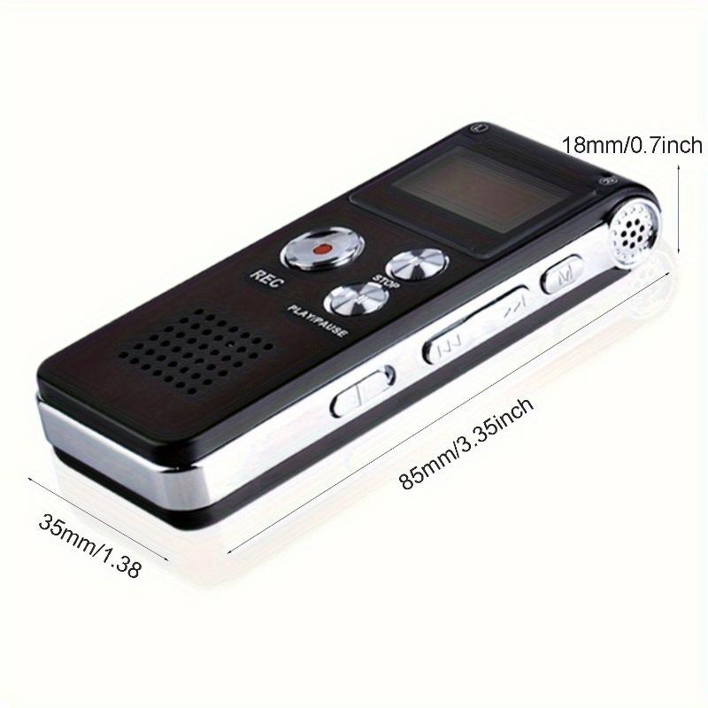 8GB Rechargeable Digital Voice Recorder with MP3 Player - 650HR Long Battery Life, USB Flash Drive, Voice-Activated Recording, High-Quality Sound, Compatible with Laptops