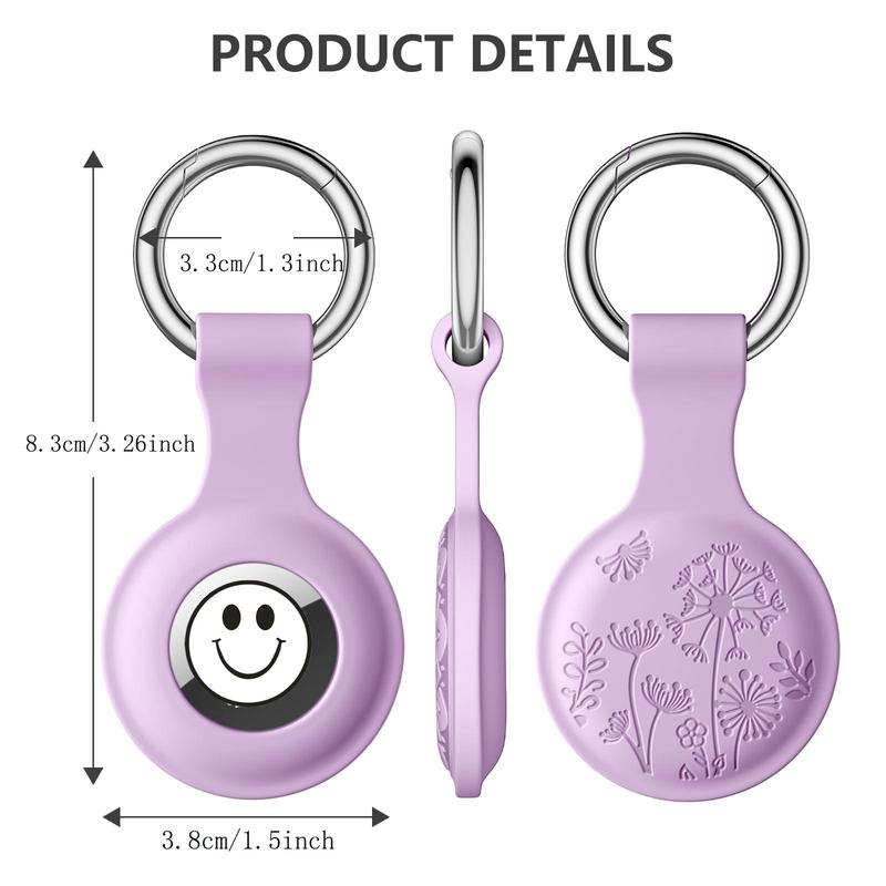 Trendy Carved Tracker, Anti Scratch Silicone Tracker with Anti-lost Key Ring, Portable Anti-lost Device for Keys Kids' Backpacks, Dog Collars