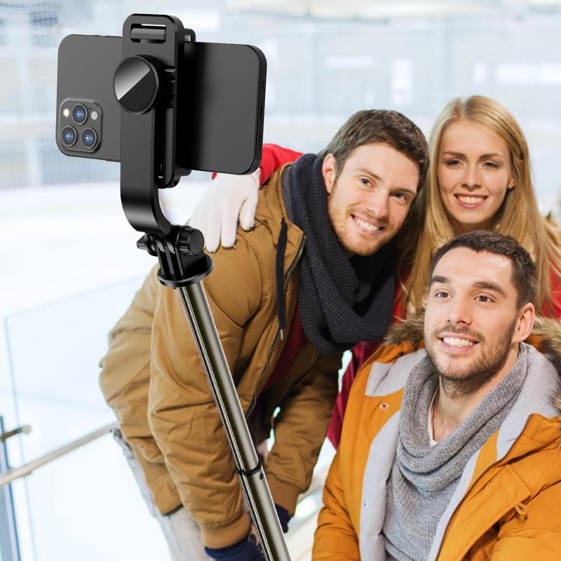 Selfie Stick Tripod With BT Remote Control, Phone Tripod for iPhone, Phone Accessories, Summer Foldable Adjustable Selfie Stick Stand with Phone Holder, Selfie Accessories