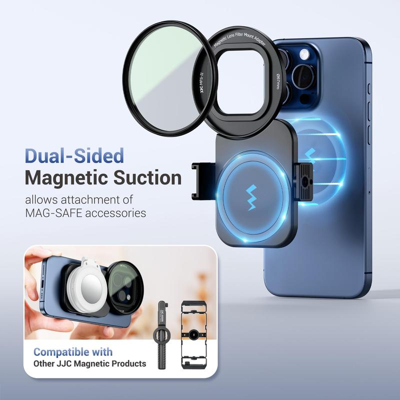 Magnetic Phone Lens Filter Kit, Dual-Sided Magnetic Suction Design Lens Filter with Cold Shoe & 1 4-20