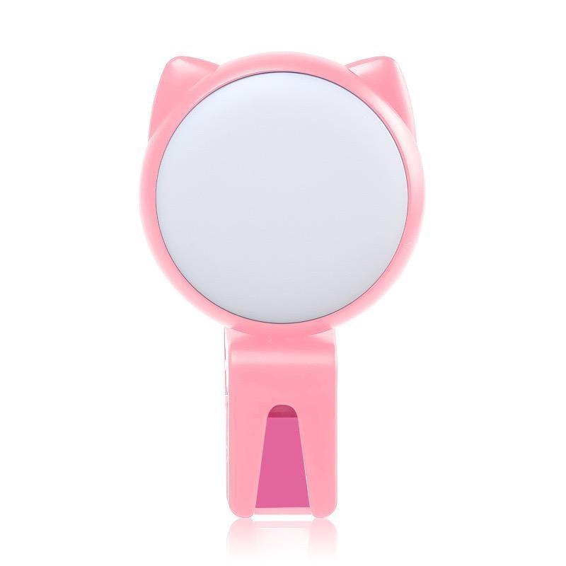 Cartoon Cat Design Rechargeable Selfie Ring Light, Portable LED Light Ring, Mini Live Broadcast Light for Phone, Selfie Accessories